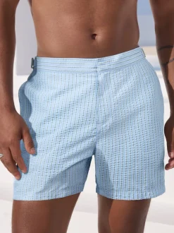 Light Blue Multi Stripe Signature Tailored Waistband Swim Shorts
