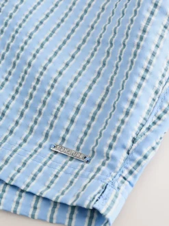 Light Blue Multi Stripe Signature Tailored Waistband Swim Shorts