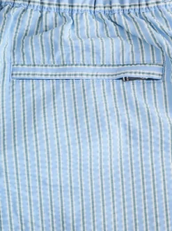 Light Blue Multi Stripe Signature Tailored Waistband Swim Shorts