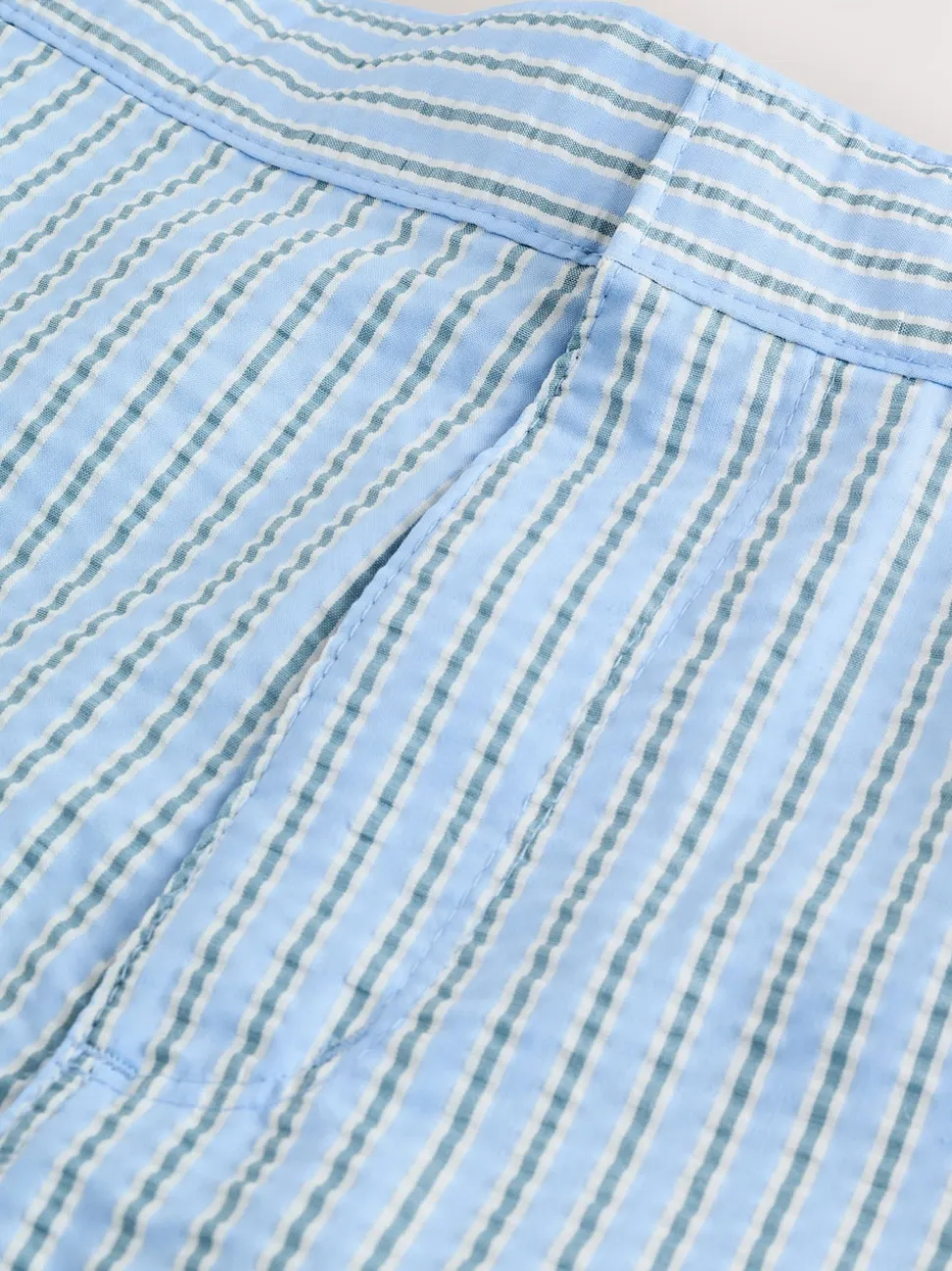 Light Blue Multi Stripe Signature Tailored Waistband Swim Shorts