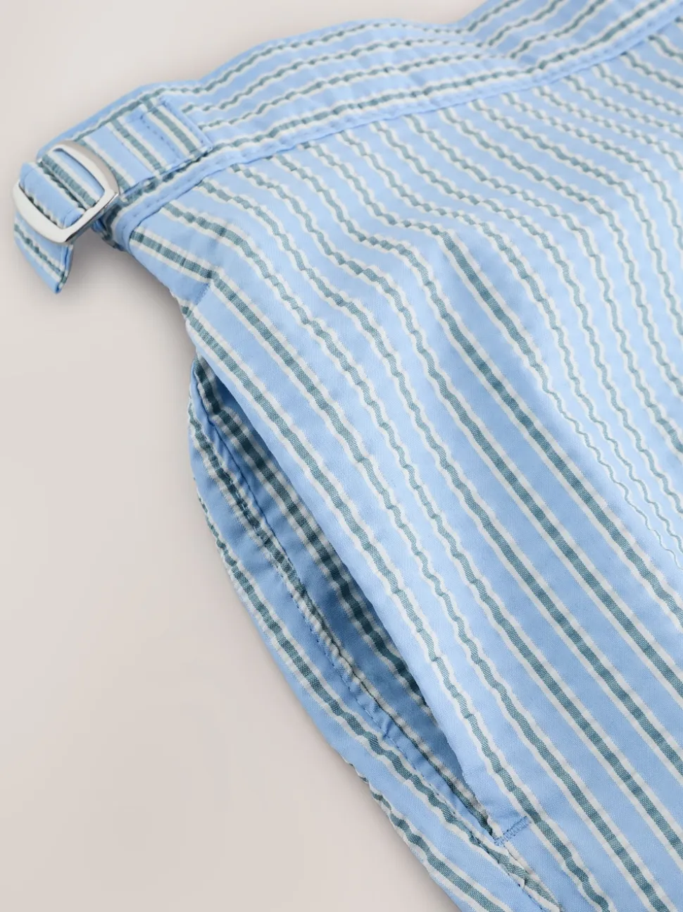 Light Blue Multi Stripe Signature Tailored Waistband Swim Shorts