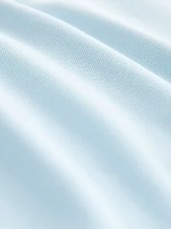 Light Blue Ottoman Regular Fit Short Sleeve Tipped Polo Shirt