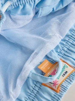 Light Blue Palm Logo Essential Swim Shorts