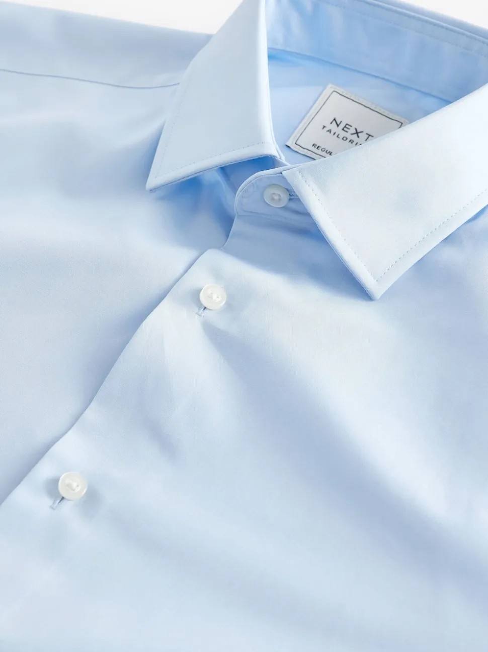 Light Blue Regular Fit Easy Care Double Cuff Smart Shirt