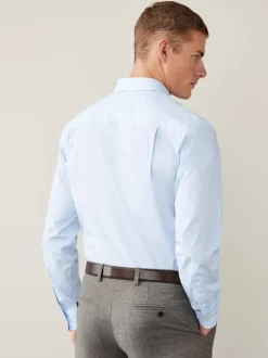 Light Blue Regular Fit Easy Care Single Cuff Smart Shirt