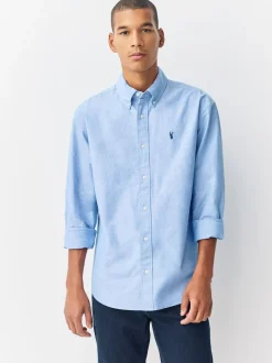 Light Blue Regular Fit Long Sleeve Oxford Shirt