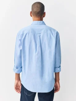 Light Blue Regular Fit Long Sleeve Oxford Shirt