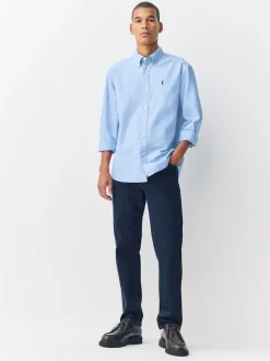Light Blue Regular Fit Long Sleeve Oxford Shirt