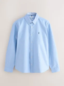 Light Blue Regular Fit Long Sleeve Oxford Shirt