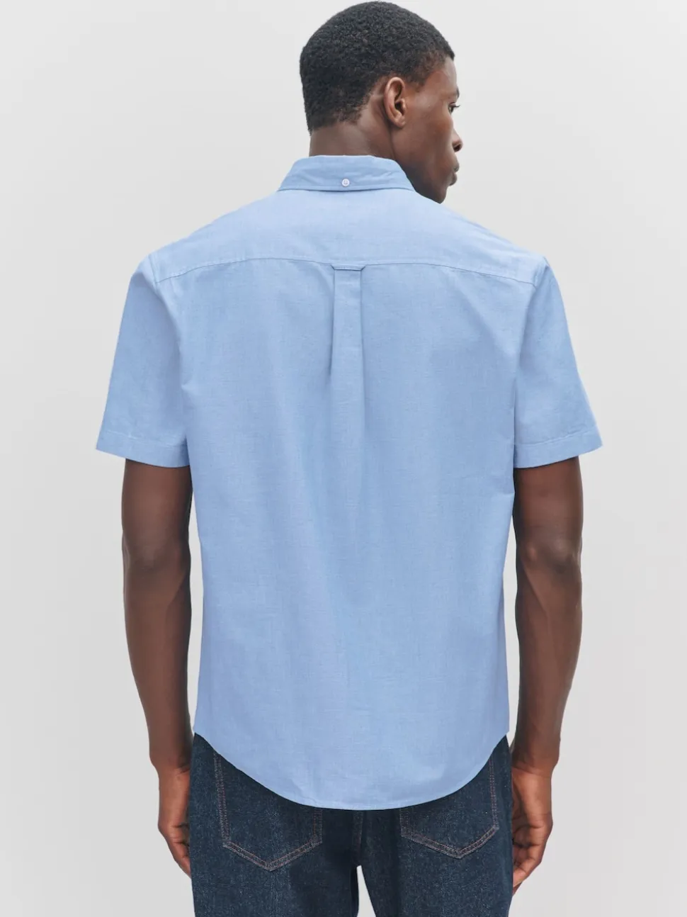 Light Blue Regular Fit Short Sleeve Oxford Shirt
