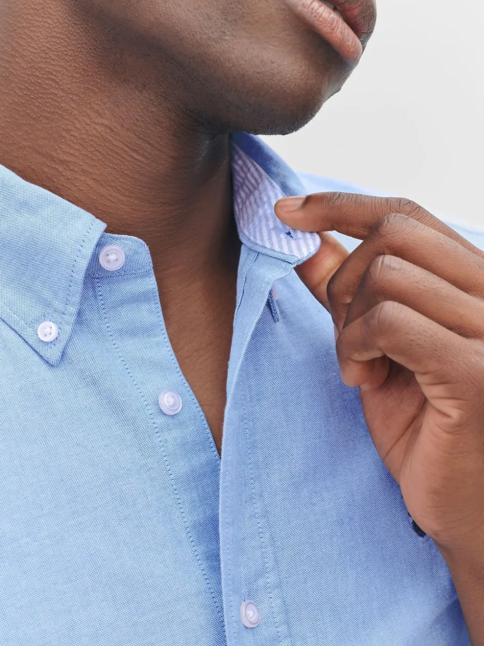 Light Blue Regular Fit Short Sleeve Oxford Shirt