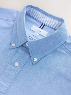 Light Blue Regular Fit Short Sleeve Oxford Shirt