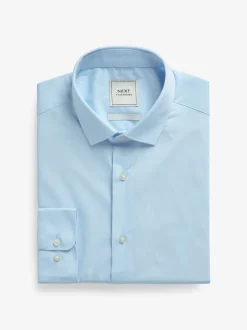 Light Blue Skinny Fit Easy Care Single Cuff Smart Shirt