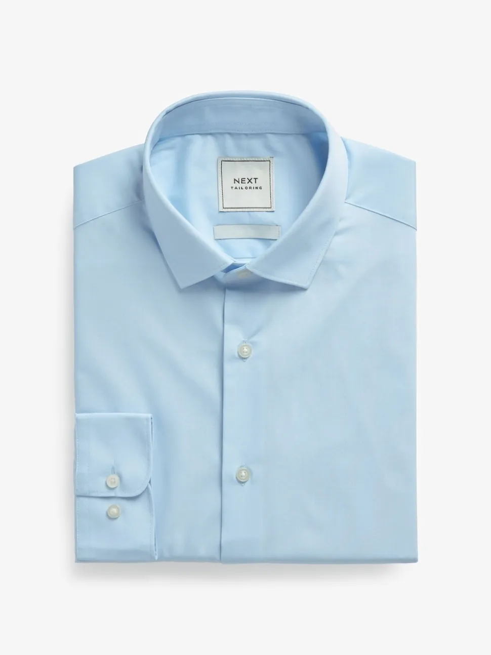 Light Blue Skinny Fit Easy Care Single Cuff Smart Shirt