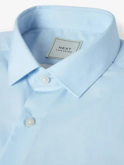 Light Blue Skinny Fit Easy Care Single Cuff Smart Shirt