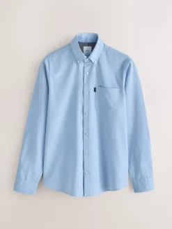 Light Blue Slim Fit Button Down Easy Iron Oxford Shirt