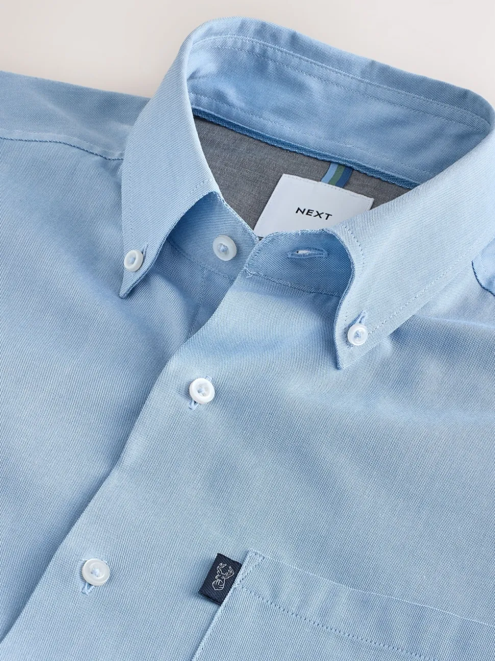 Light Blue Slim Fit Button Down Easy Iron Oxford Shirt