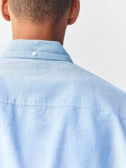 Light Blue Slim Fit Long Sleeve Oxford Shirt