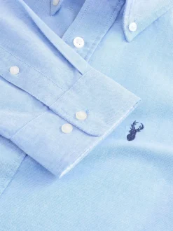 Light Blue Slim Fit Long Sleeve Oxford Shirt