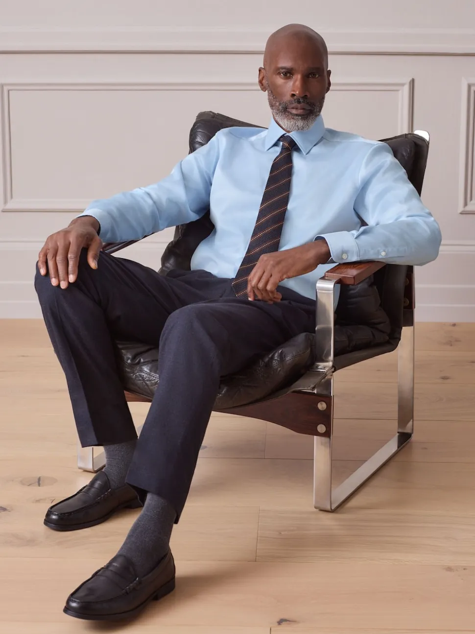 Light Blue Slim Fit Sateen Cotton Signature Shirt