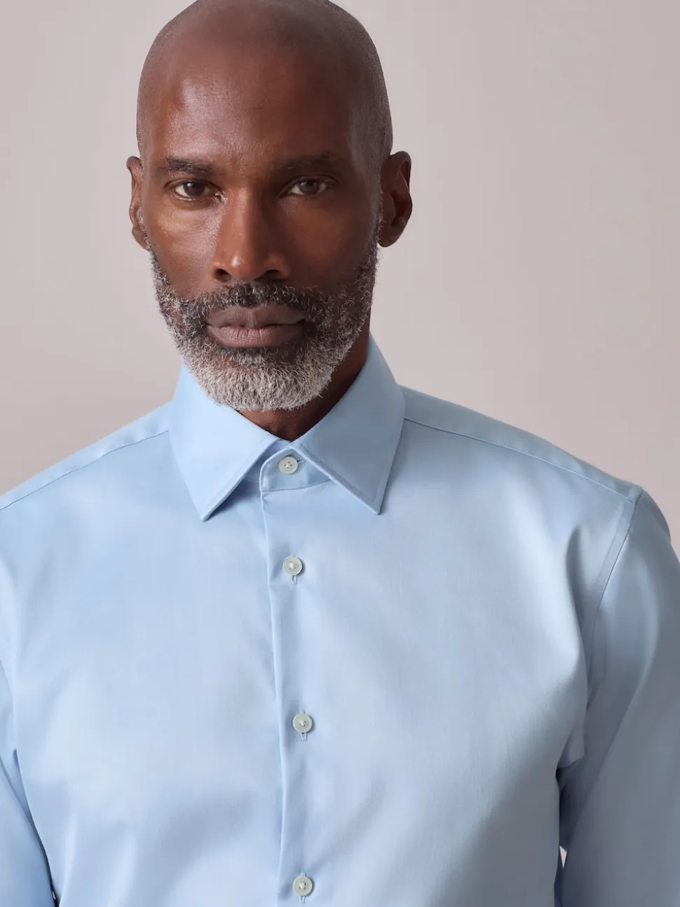 Light Blue Slim Fit Sateen Cotton Signature Shirt