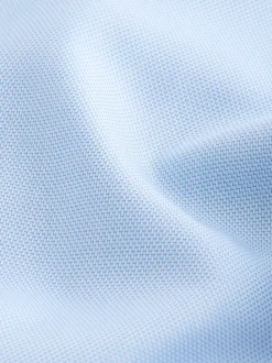 Light Blue Slim Fit Signature 100% Cotton Canclini Textured Shirt
