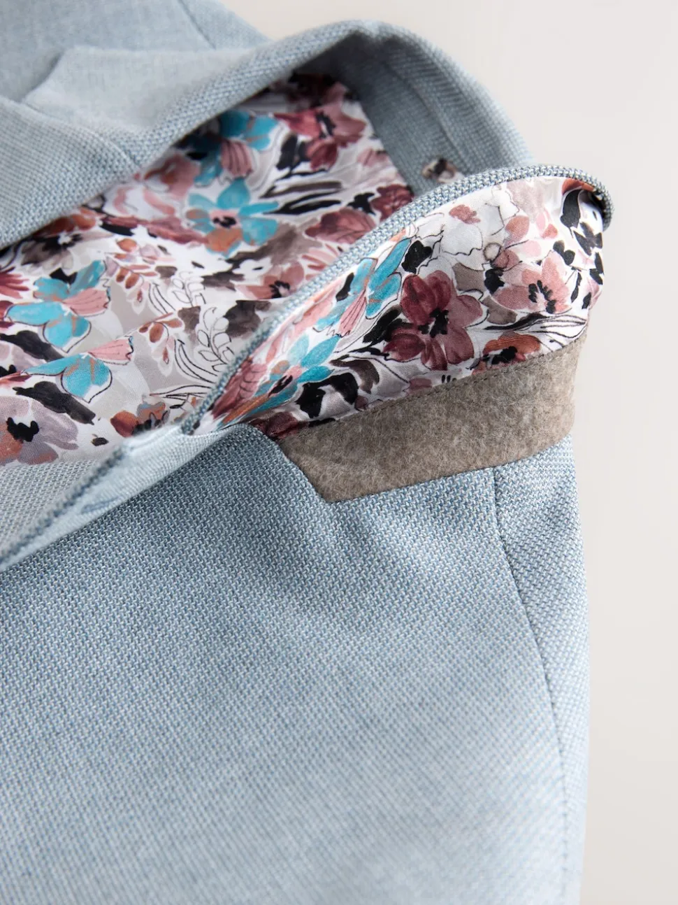 Light Blue Slim Fit Textured Smart Blazer