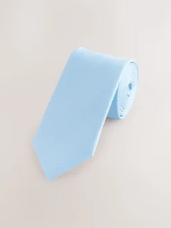 Light Blue Slim Textured Tie