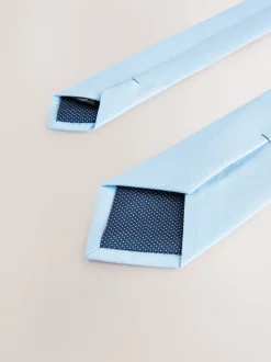 Light Blue Slim Textured Tie