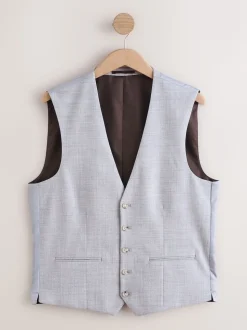 Light Blue Textured Suit Waistcoat