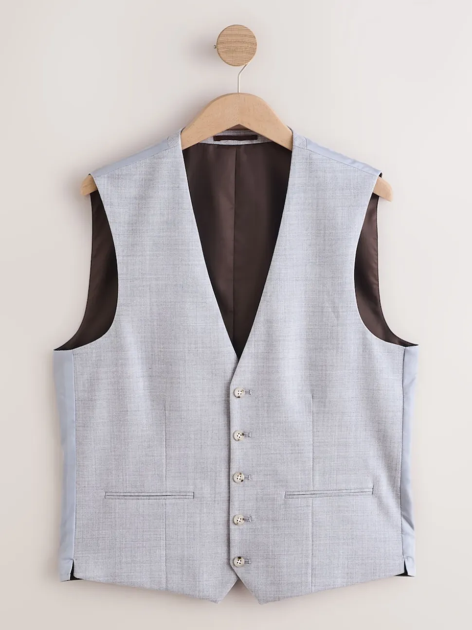 Light Blue Textured Suit Waistcoat