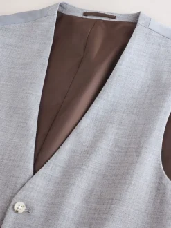 Light Blue Textured Suit Waistcoat
