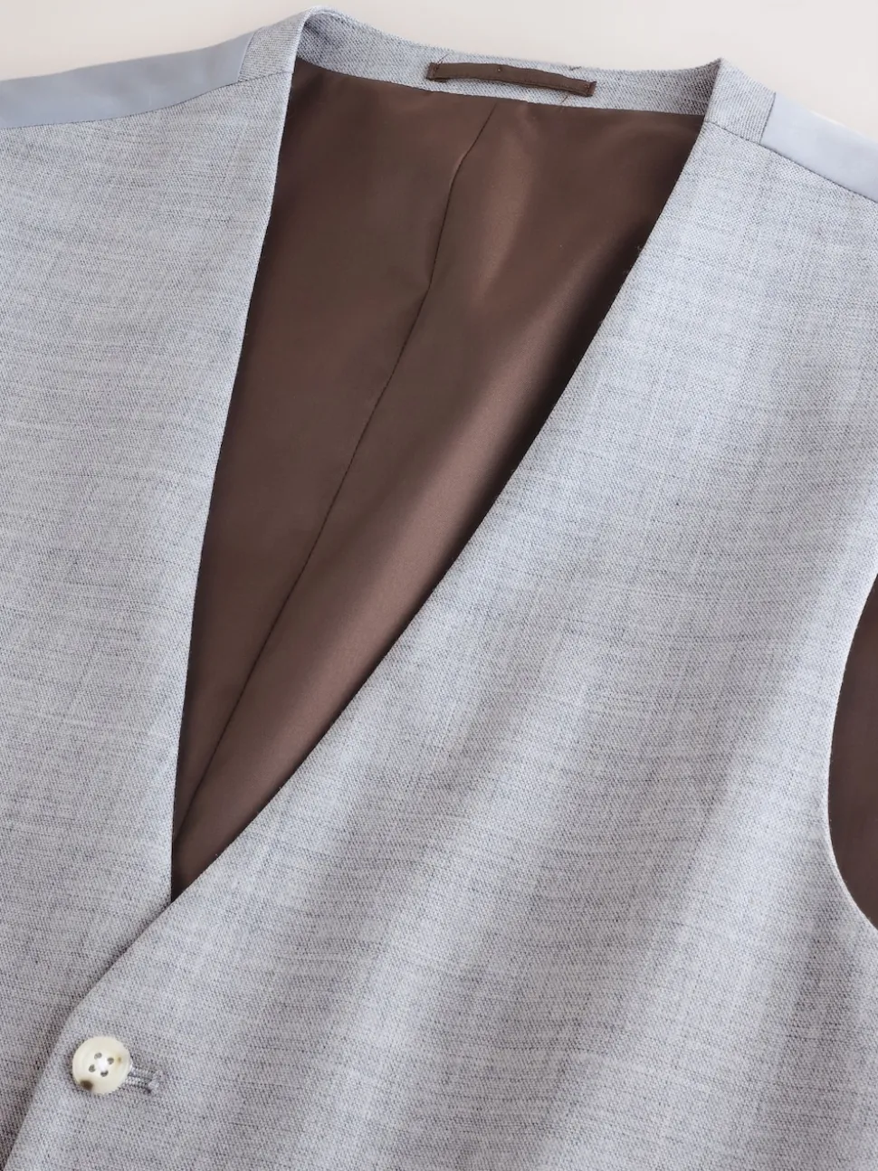 Light Blue Textured Suit Waistcoat
