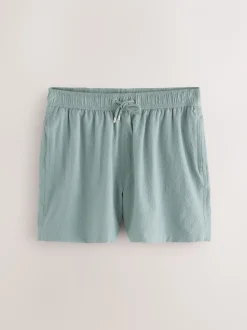Light Blue/Sage Green Seersucker Swim Shorts