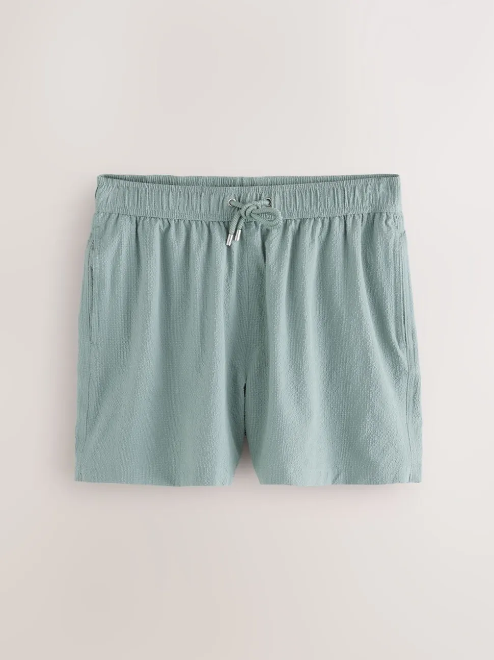Light Blue/Sage Green Seersucker Swim Shorts