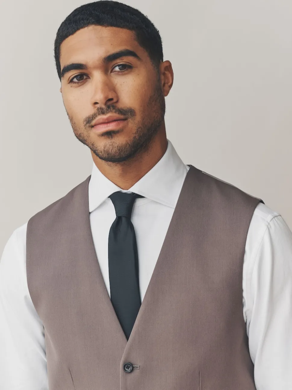 Light Brown Regular Fit Motionflex Stretch Waistcoat