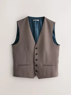 Light Brown Regular Fit Motionflex Stretch Waistcoat