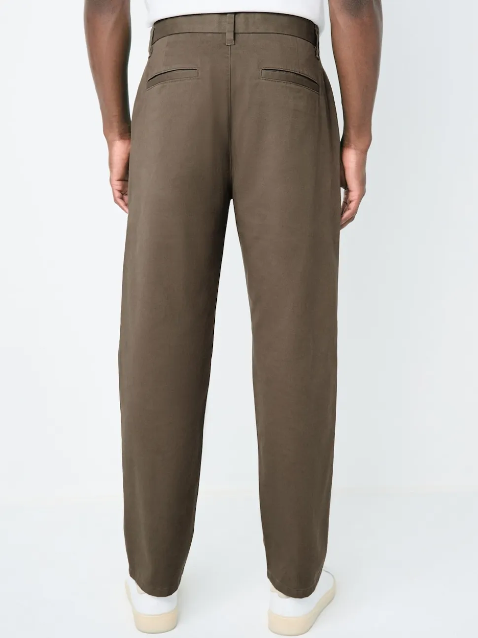 Light Brown Regular Tapered Fit Stretch Chinos Trousers