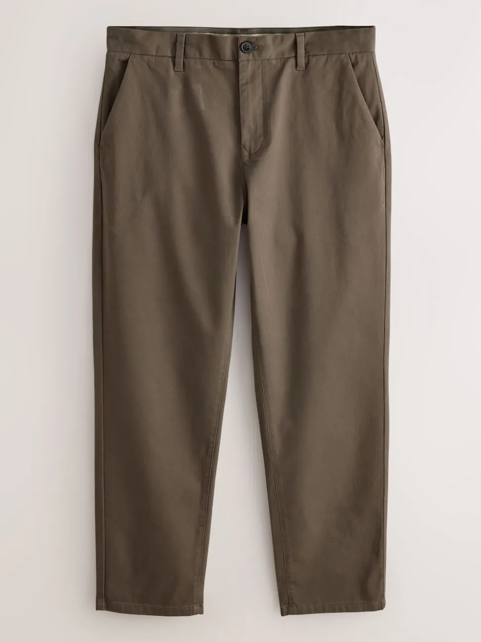 Light Brown Regular Tapered Fit Stretch Chinos Trousers