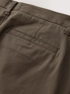 Light Brown Regular Tapered Fit Stretch Chinos Trousers