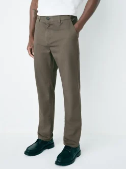 Light Brown Slim Fit Stretch Chinos Trousers