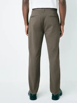 Light Brown Slim Fit Stretch Chinos Trousers