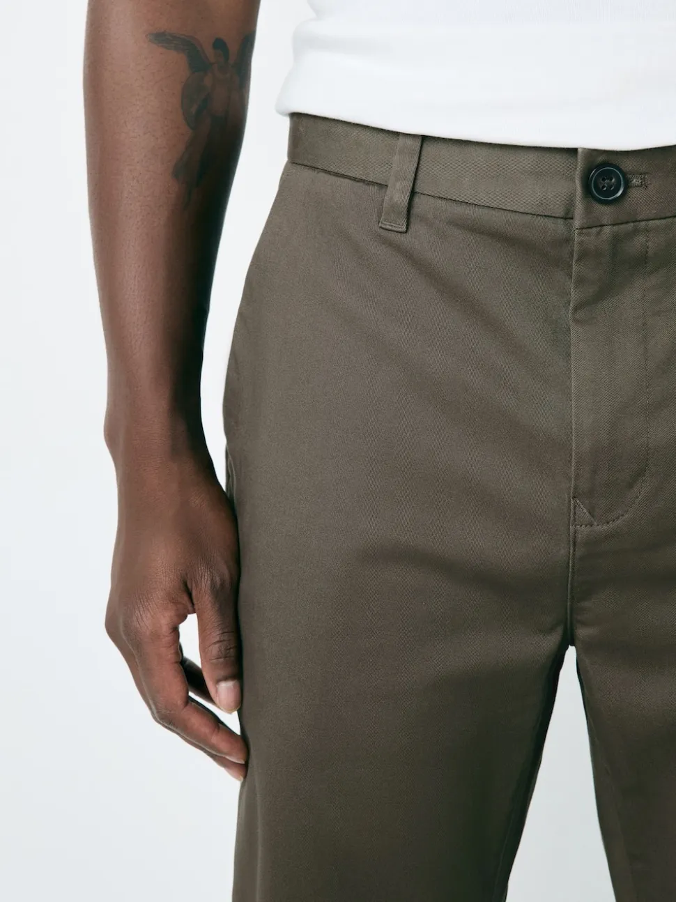Light Brown Slim Fit Stretch Chinos Trousers