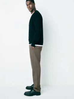 Light Brown Slim Fit Stretch Chinos Trousers