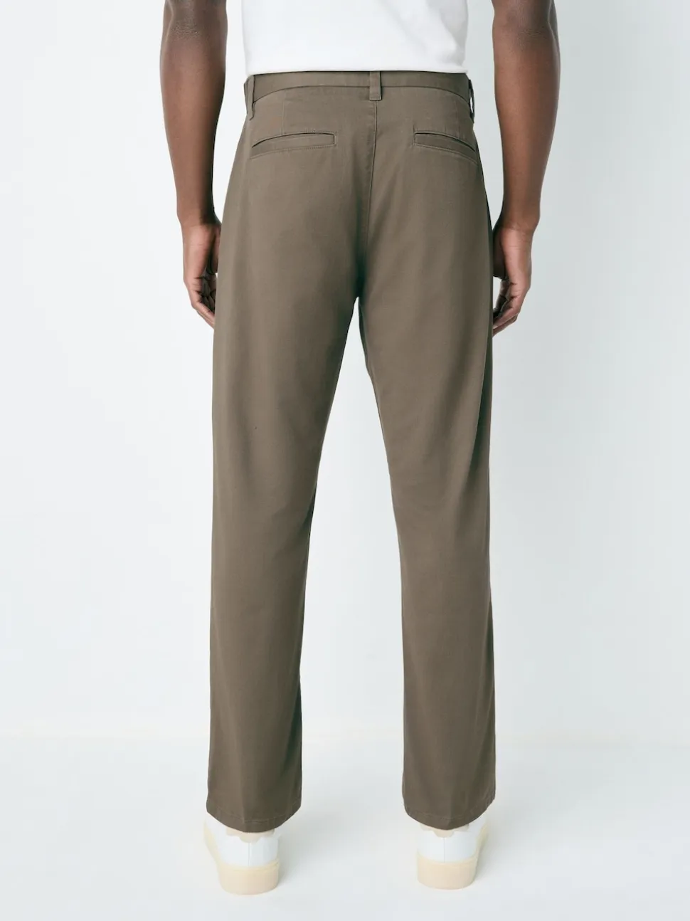 Light Brown Straight Fit Stretch Chinos Trousers