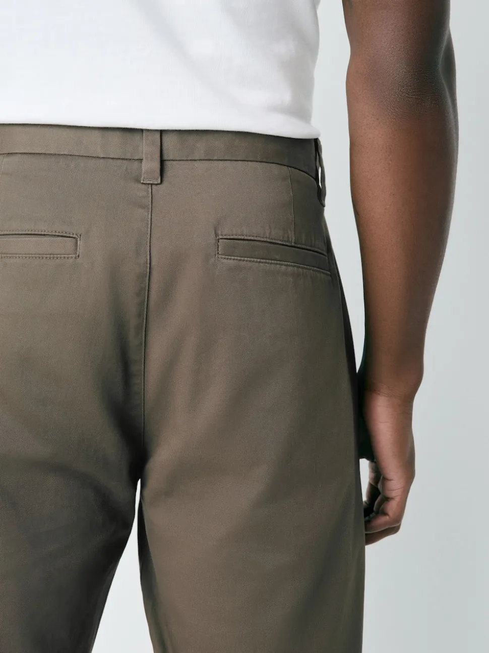Light Brown Straight Fit Stretch Chinos Trousers