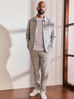 Light Grey Co-ord Jersey Jacket & Trousers 2 Pack Set