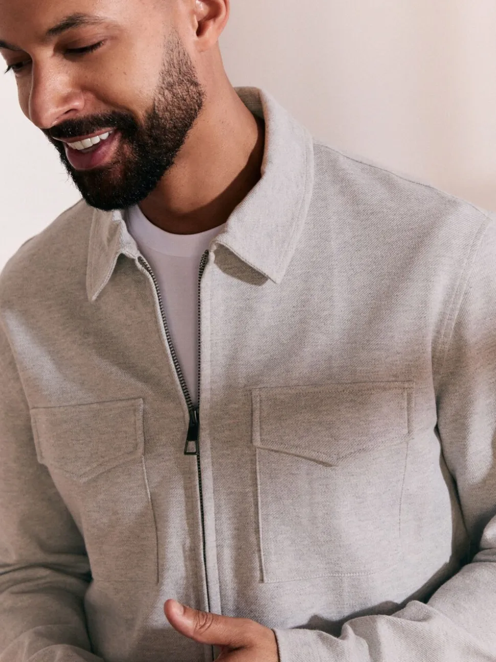 Light Grey Co-ord Jersey Jacket & Trousers 2 Pack Set