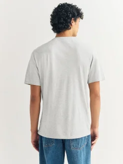 Light Grey Marl Regular Fit Essential Crew Neck Cotton T-Shirt