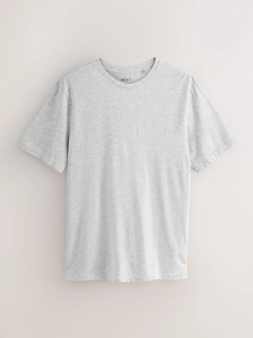 Light Grey Marl Regular Fit Essential Crew Neck Cotton T-Shirt
